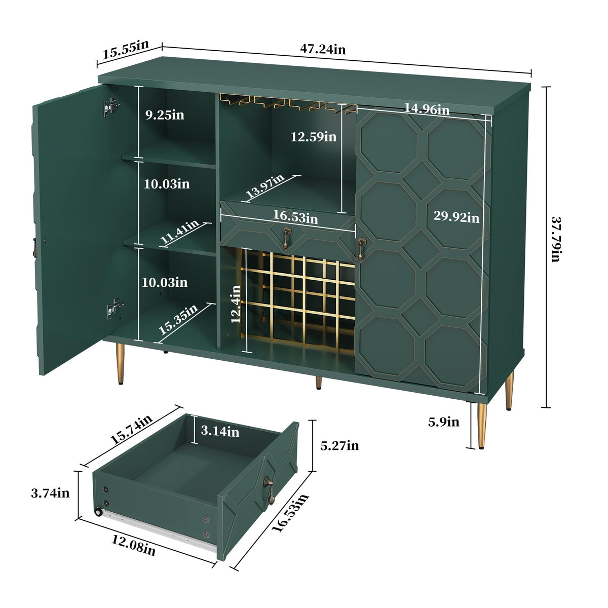 Geometric Bar Cabinet