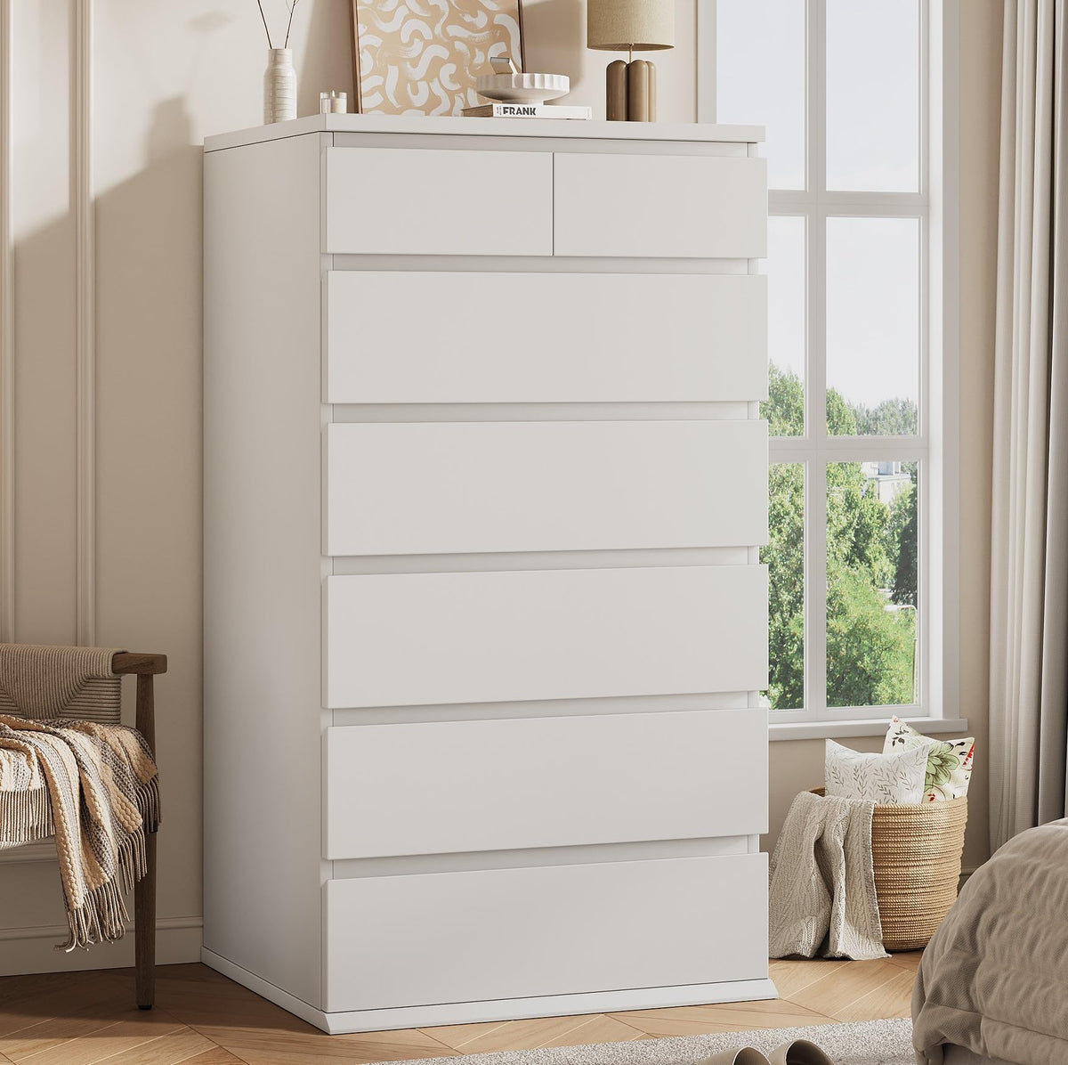 White 7-Drawer Dresser
