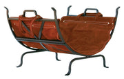 Steel Log Holder with Leather Carrier
