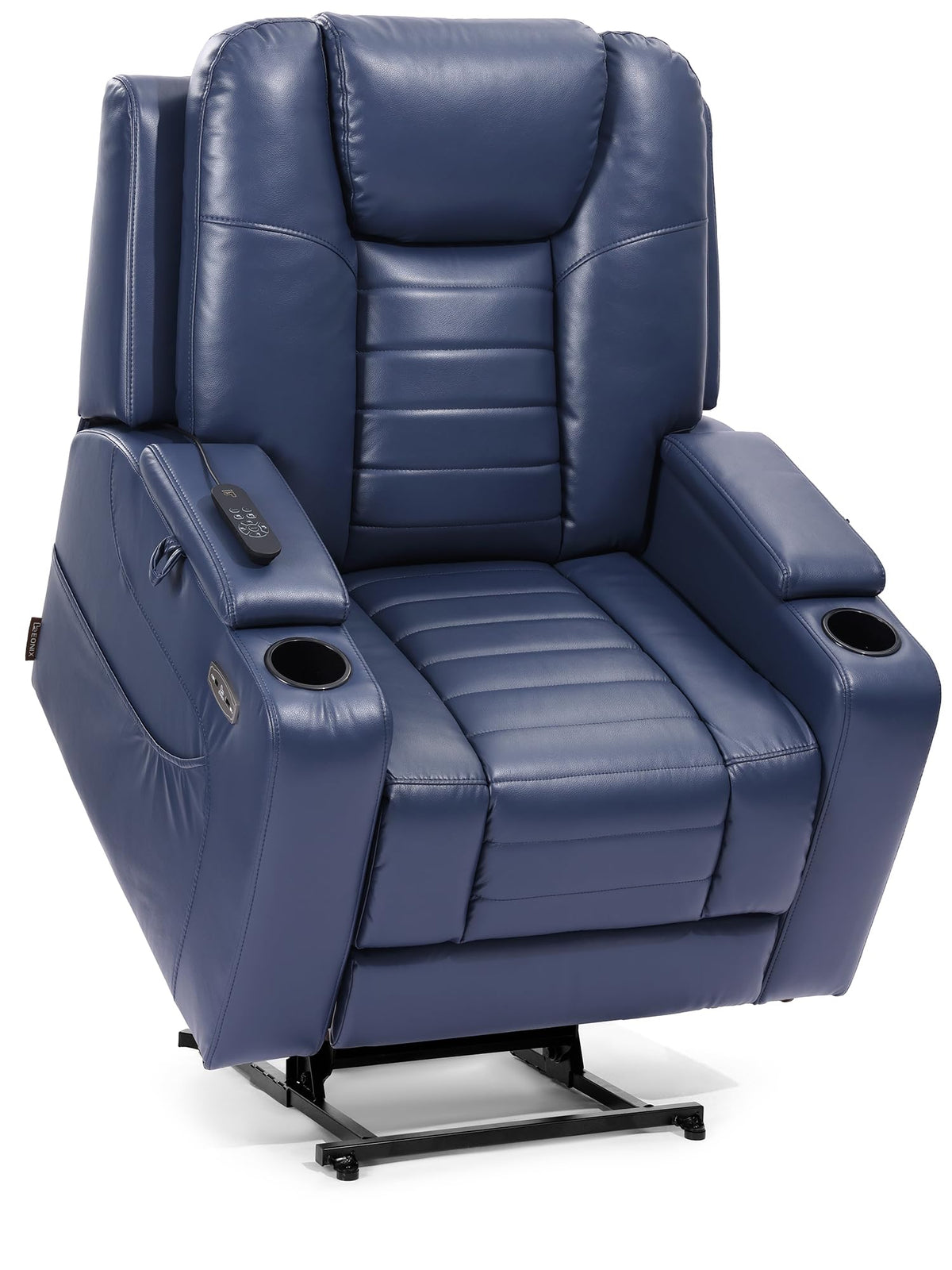 EONIX Large Triple Motor Power Lift Recliner Chair for Elderly, Navy Blue