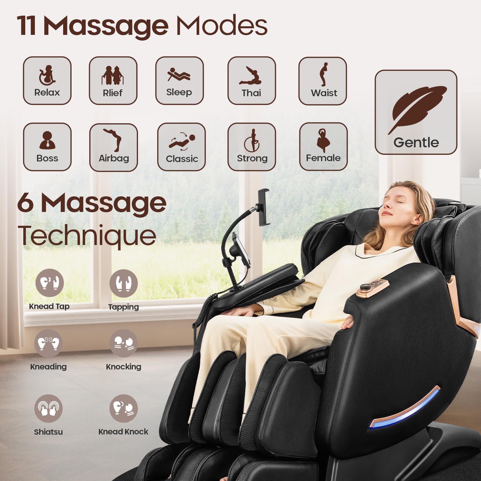 4D Full Body Massage Chair with Extended SL Track