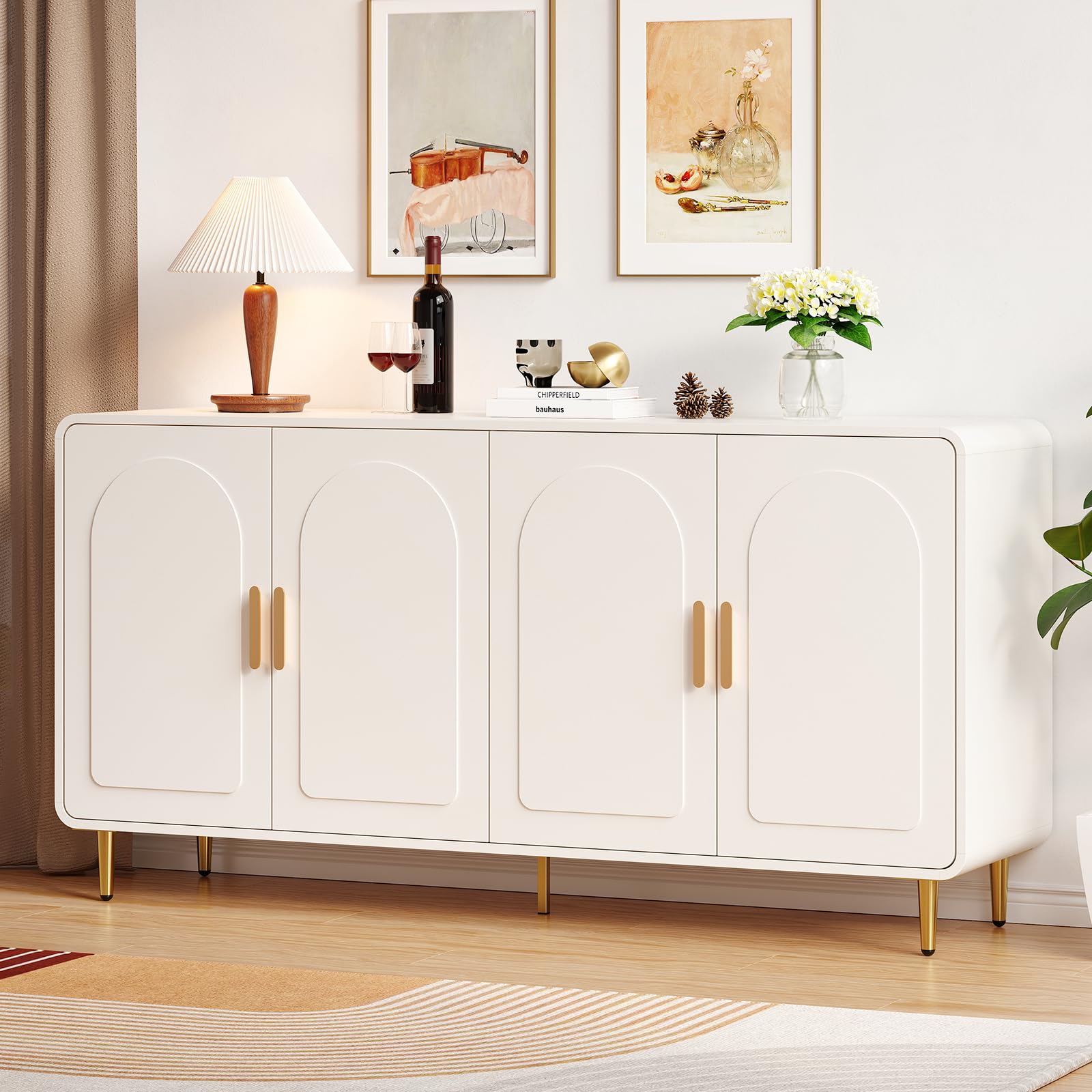 60" Sideboard Buffet Cabinet with Doors & Shelves