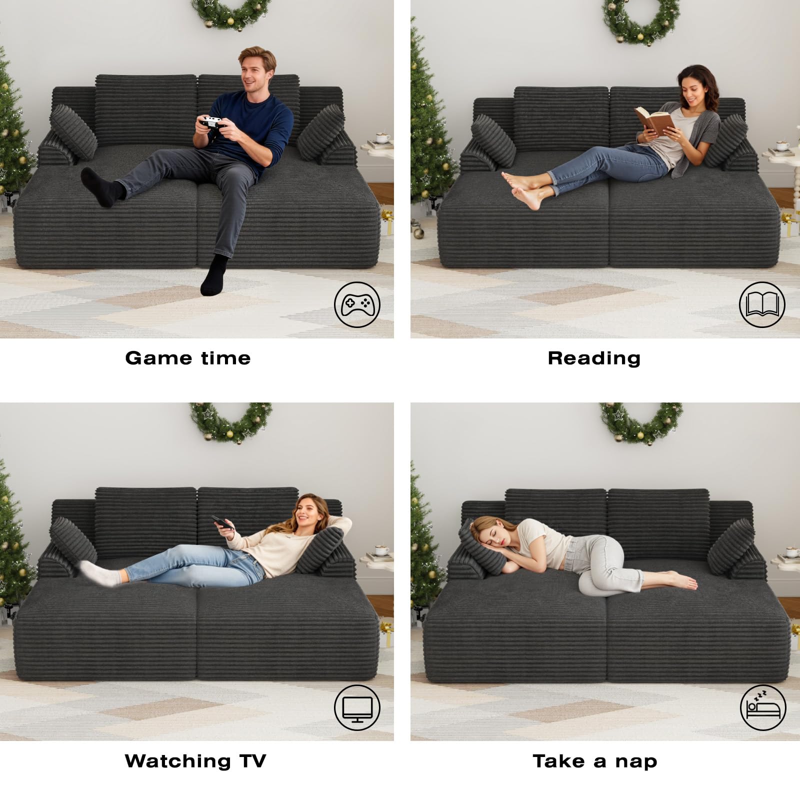 Oversized Modular Chaise Lounge Sofa Bed