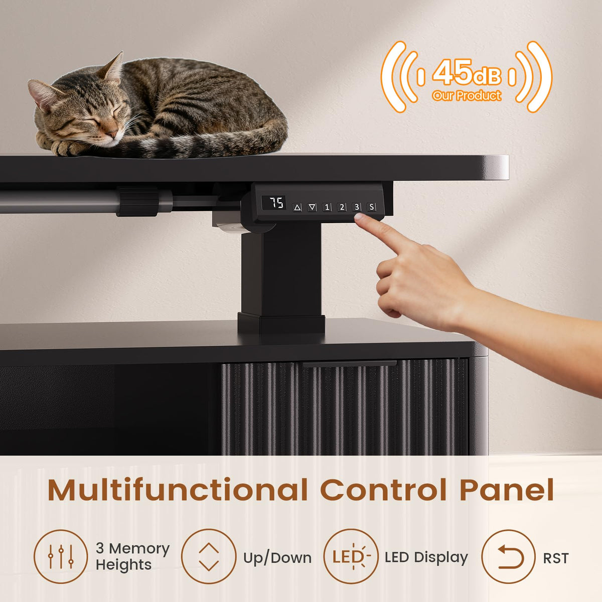 Fluted L-Shaped Standing Desk