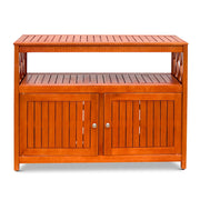 Outdoor Eucalyptus Sideboard Buffet Cabinet with Storage