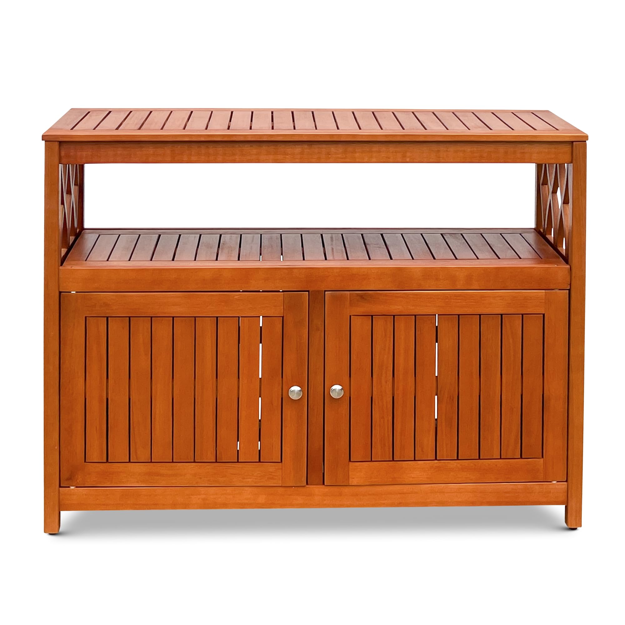 Outdoor Eucalyptus Sideboard Buffet Cabinet with Storage