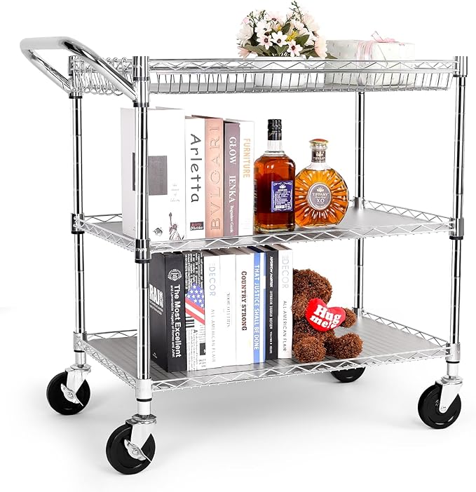 3-Tier Rolling Utility Cart with Wheels