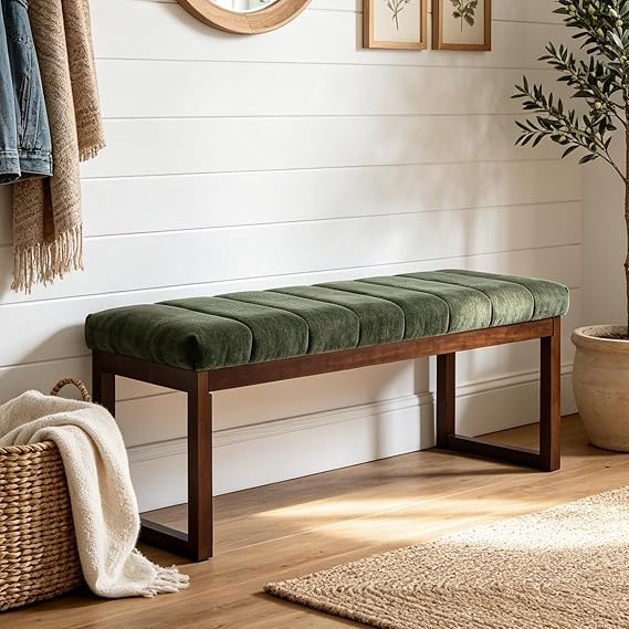 Tufted Chenille Bedroom Bench