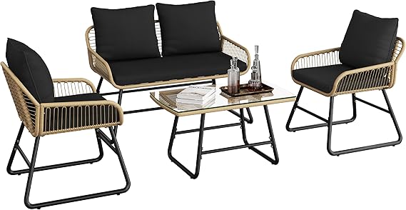 3-Piece Outdoor Wicker Bistro Set