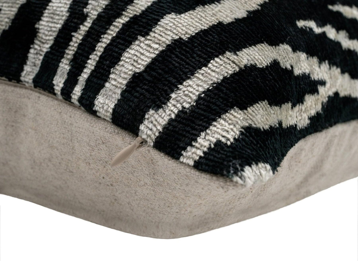 Zebra Print Velvet Throw Pillow