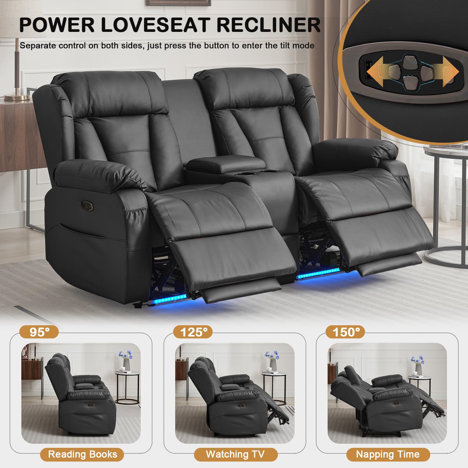 Power Reclining Loveseat with Console