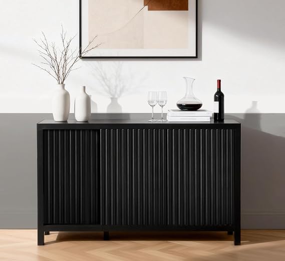 Espresso Fluted Sideboard Cabinet