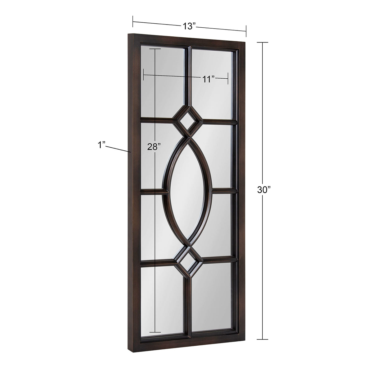 Bronze Windowpane Wall Mirror