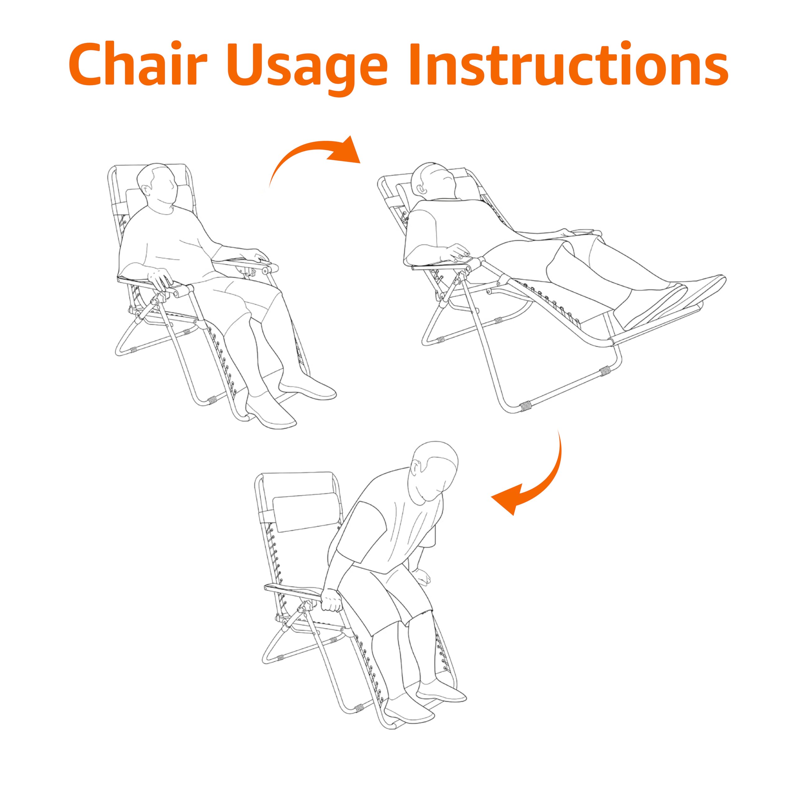 Zero Gravity Reclining Lounge Chair Set of 2 with Side Table & Headrest