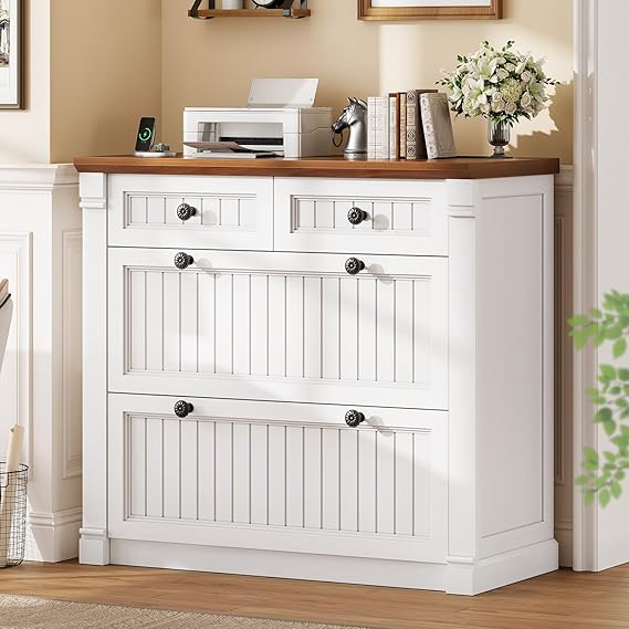 4-Drawer Filing Cabinet with Power Outlets