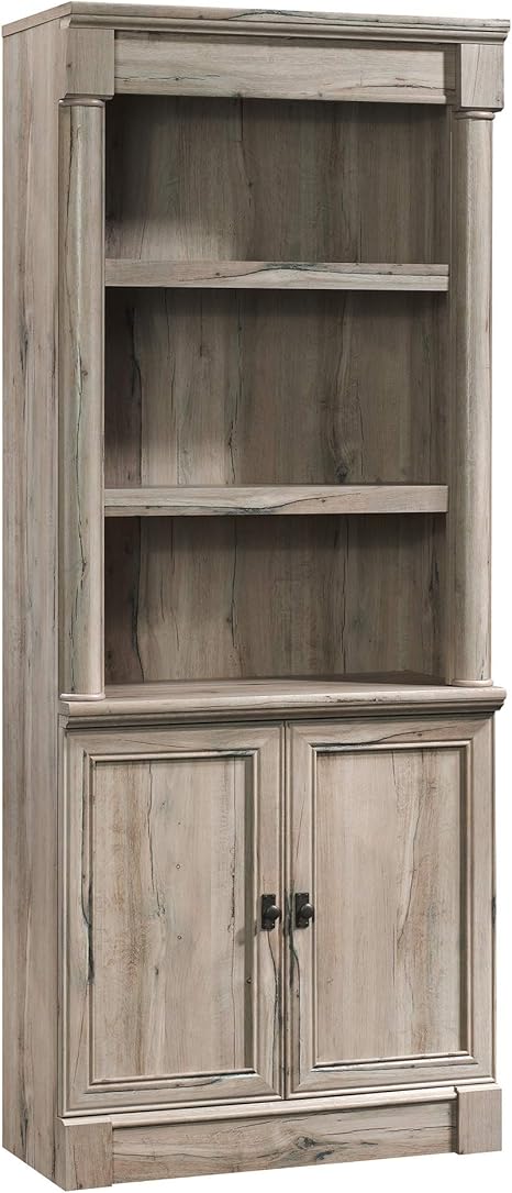 Library Bookcase with Doors & Adjustable Shelves