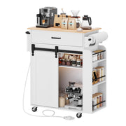 Kitchen Island Cart with Storage & Charging Station