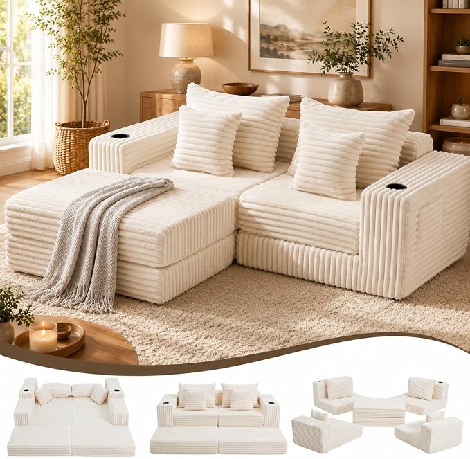 Corduroy Modular Sectional Sofa