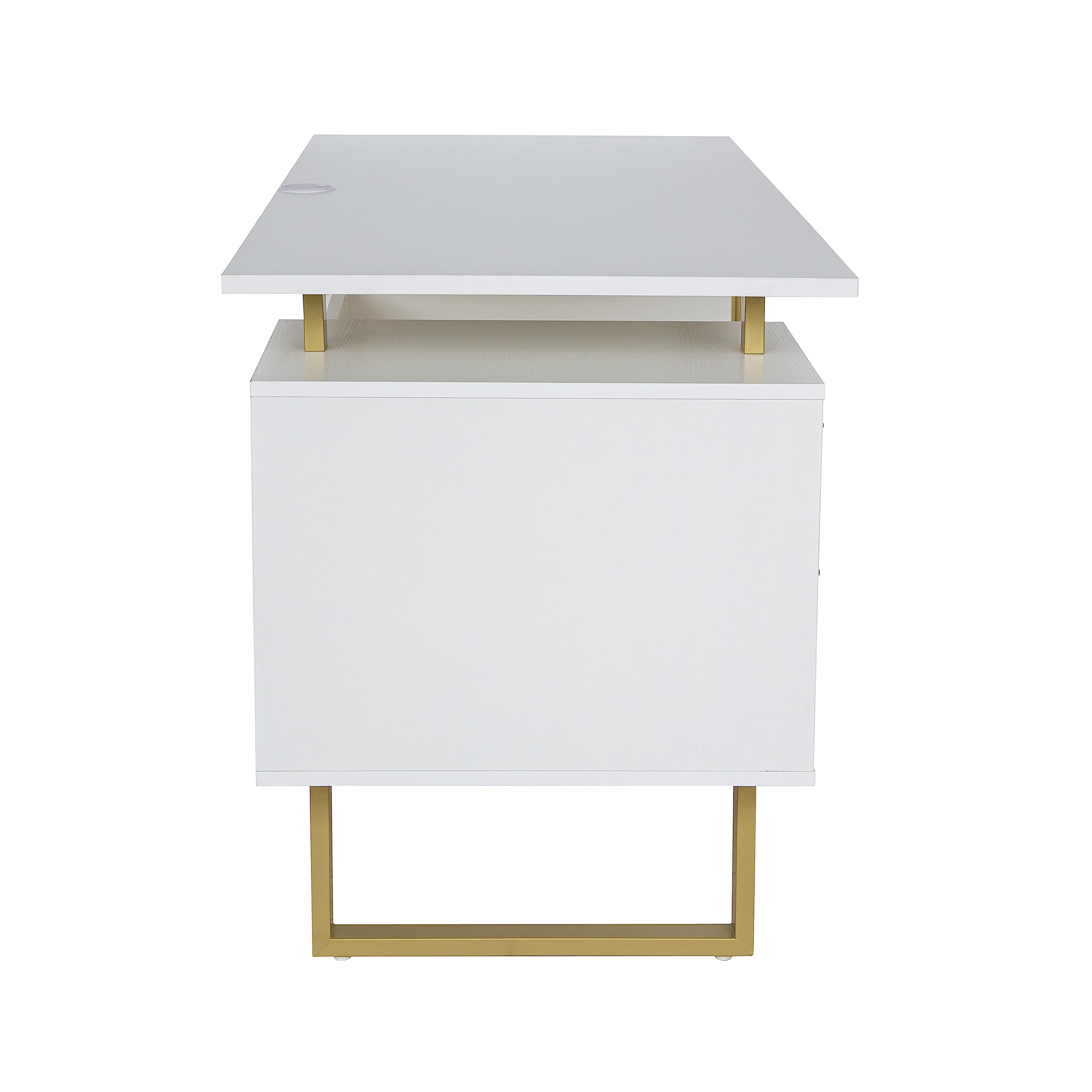 Modern Computer Desk with Drawers & Storage Cabinet