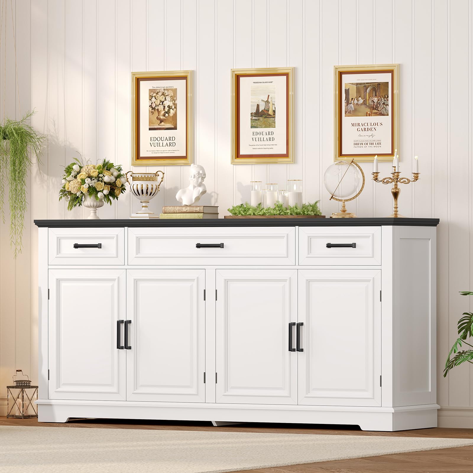 Buffet Sideboard Cabinet with 4 Doors & 3 Drawers