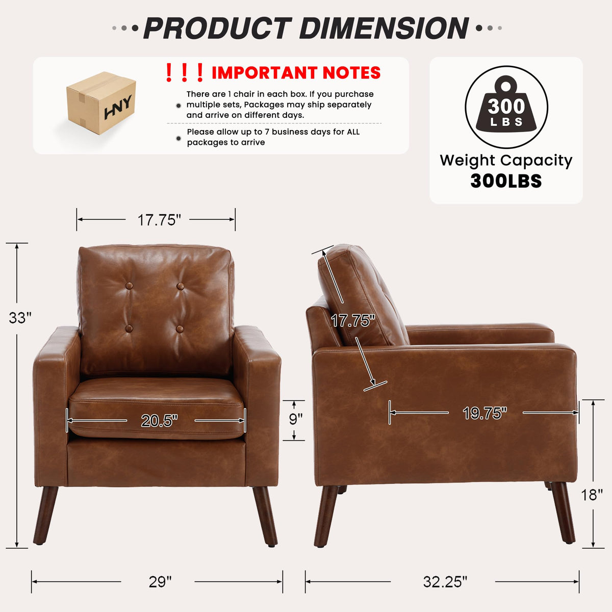 Tufted Faux Leather Accent Chair