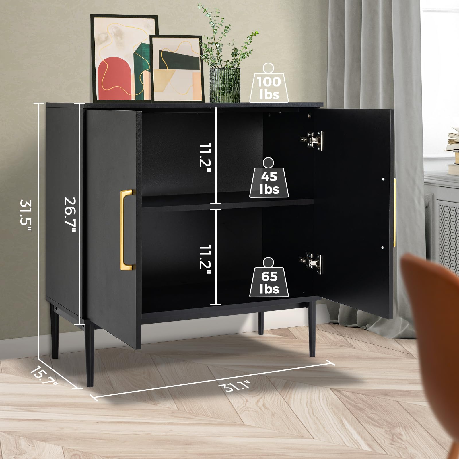 Modern Storage Cabinet with Doors