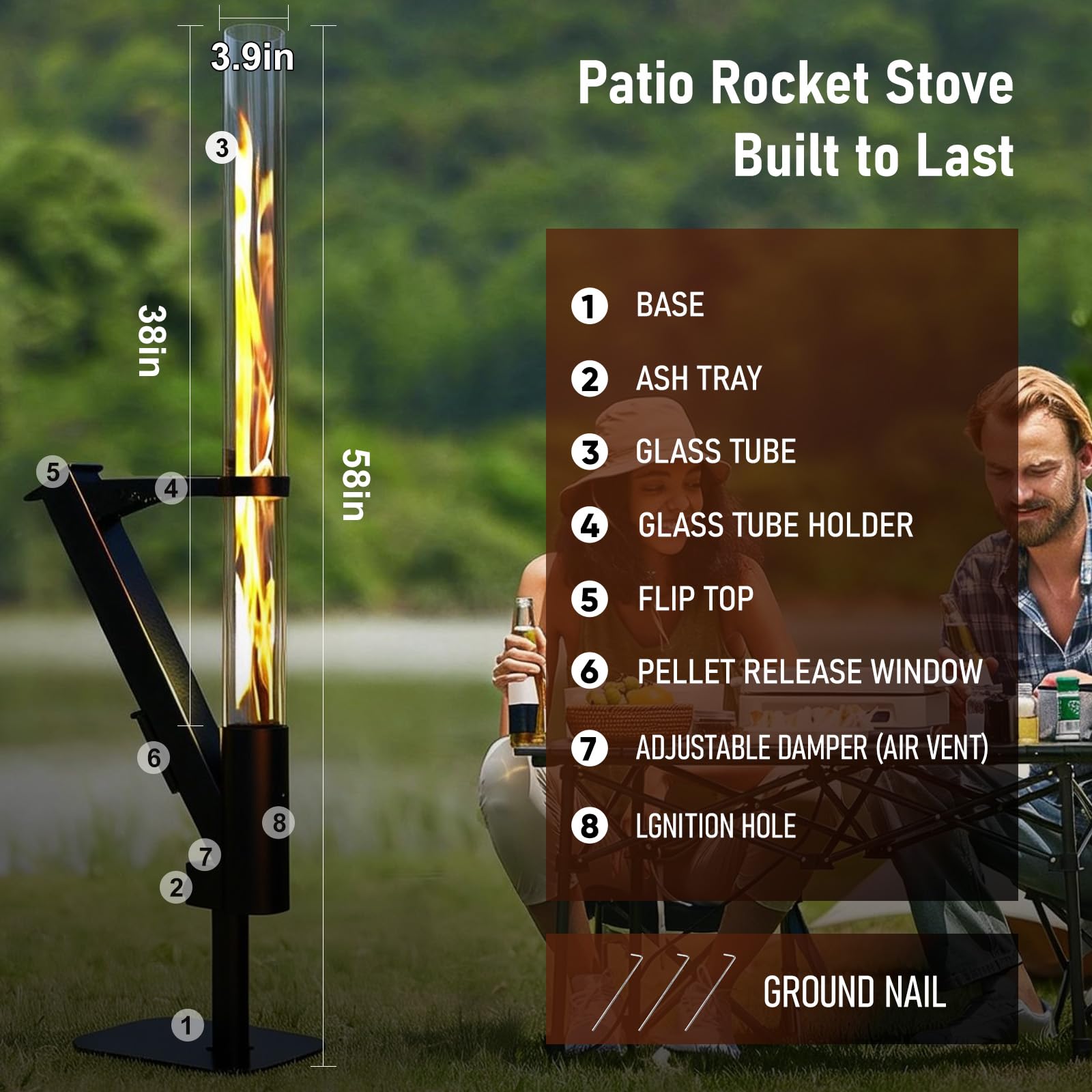 Wood Pellet Rocket Stove Fire Pit