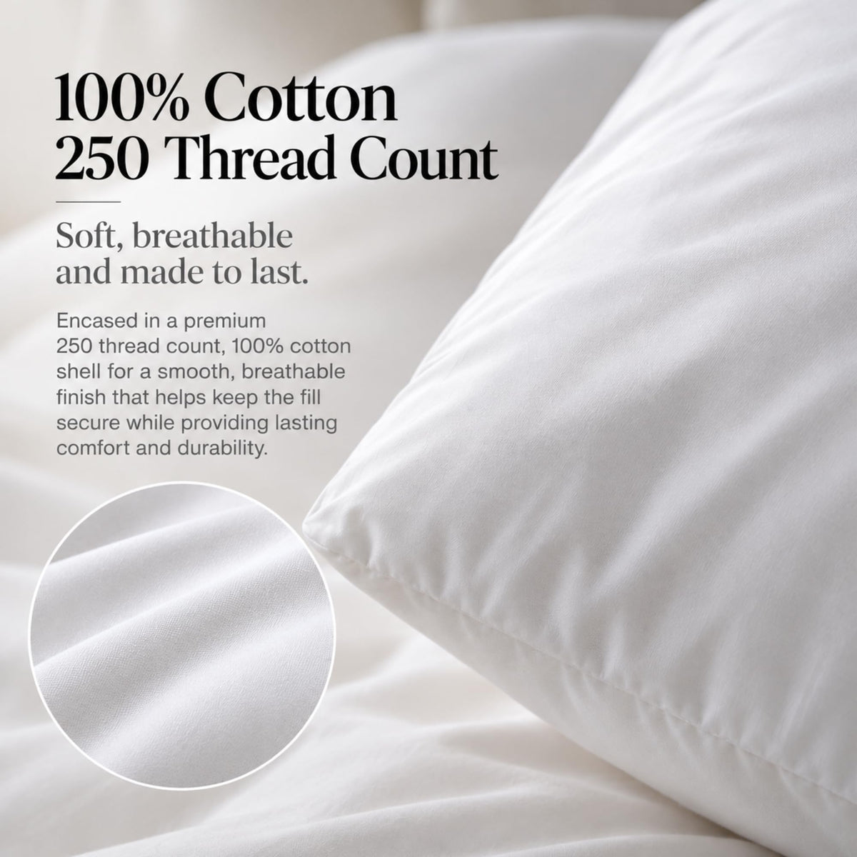 Continental Bedding Premium White Goose Down Throw Pillow Inserts, Ultra Soft & Airy Fill, Choppable Design, 100% Cotton Cover, Luxury Decorative Accents for Sofa, Couch & Bed, 24 x 24