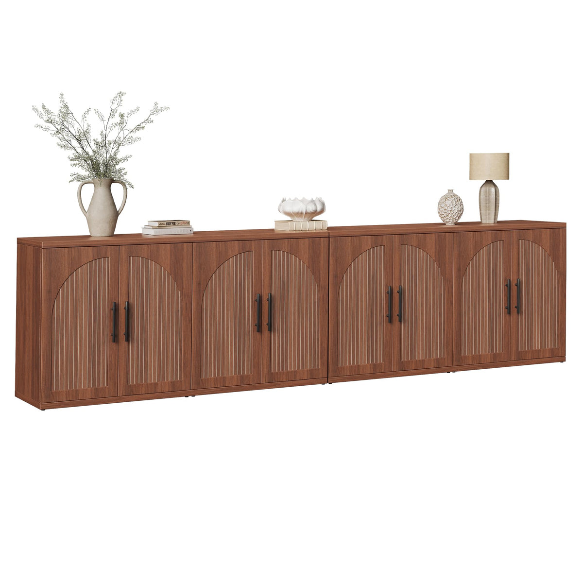 Fluted Walnut Buffet Cabinet