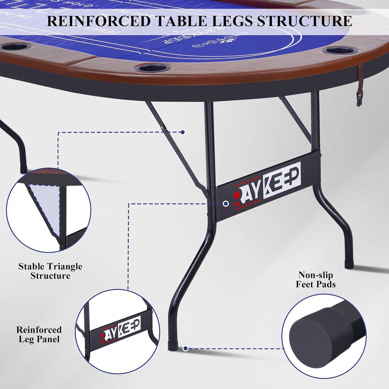Foldable Poker Table for 10 Players
