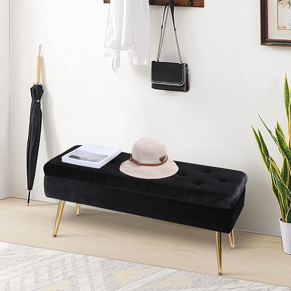 Velvet Storage Bench