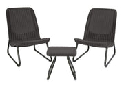 3-Piece Resin Rattan Patio Set with Chairs & Side Table