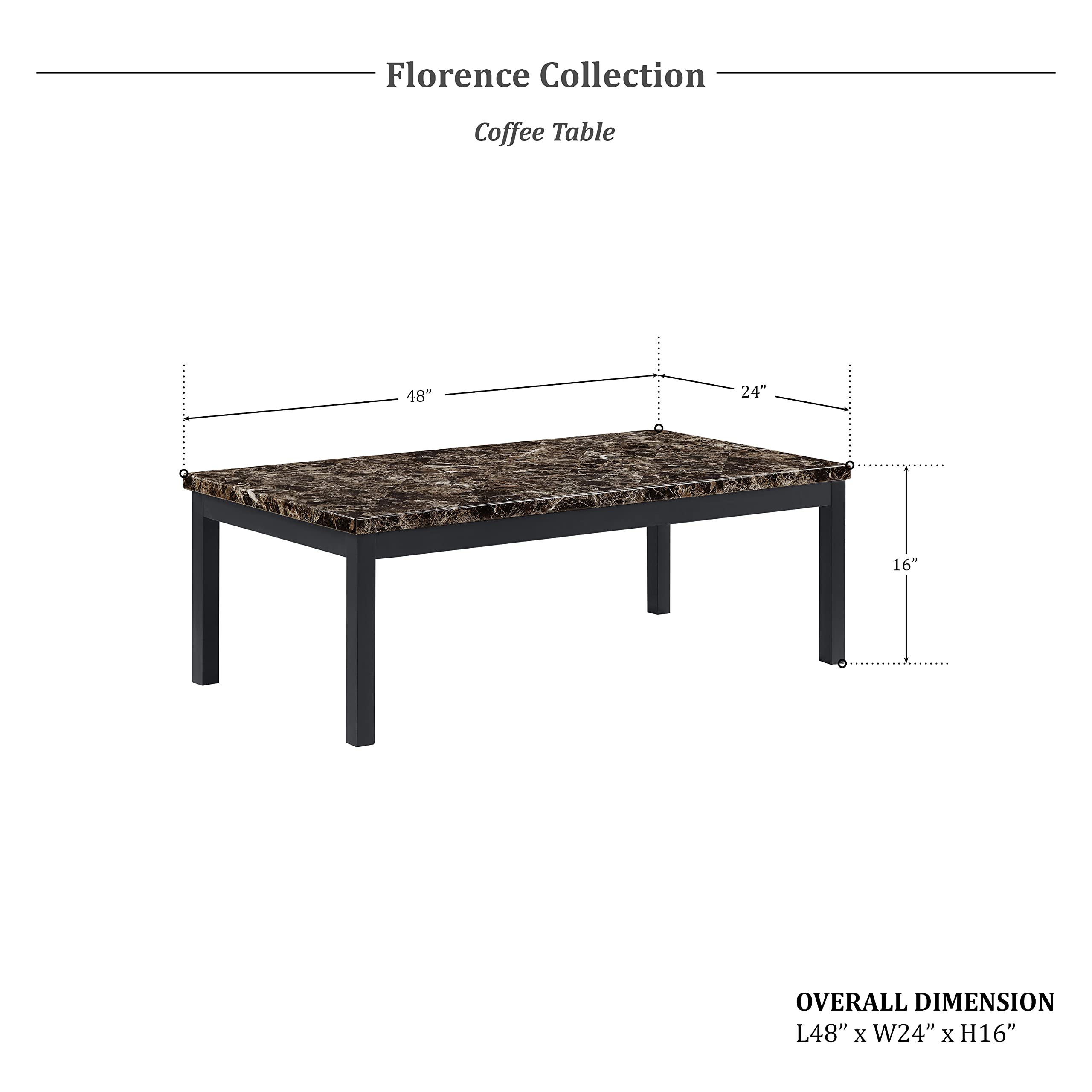 Faux Marble 3-Piece Occasional Table Set