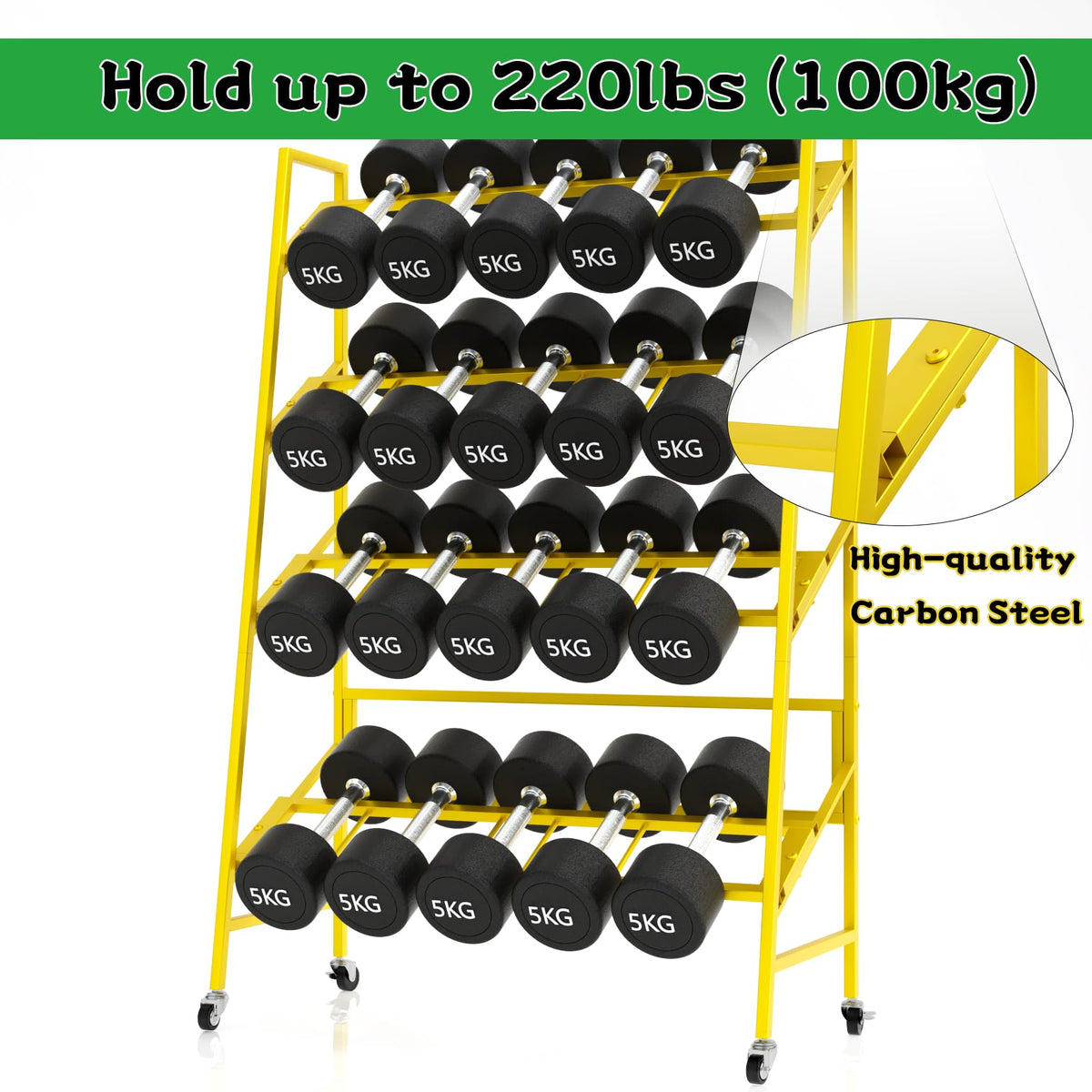 ztysn Flower Display Stand, 4 Tier Metal Plant Stand with 16 PCS Black Flower Buckets, Heavy Duty Moving Flower Cart Flower Rack, for Indoor Outdoor Patio, Garden, Living Room, Florist