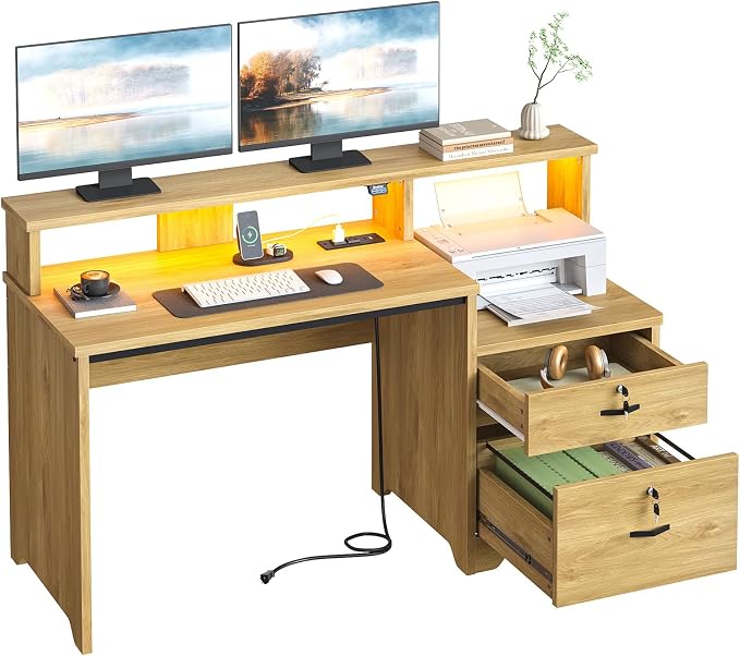 Computer Desk with Charging Station