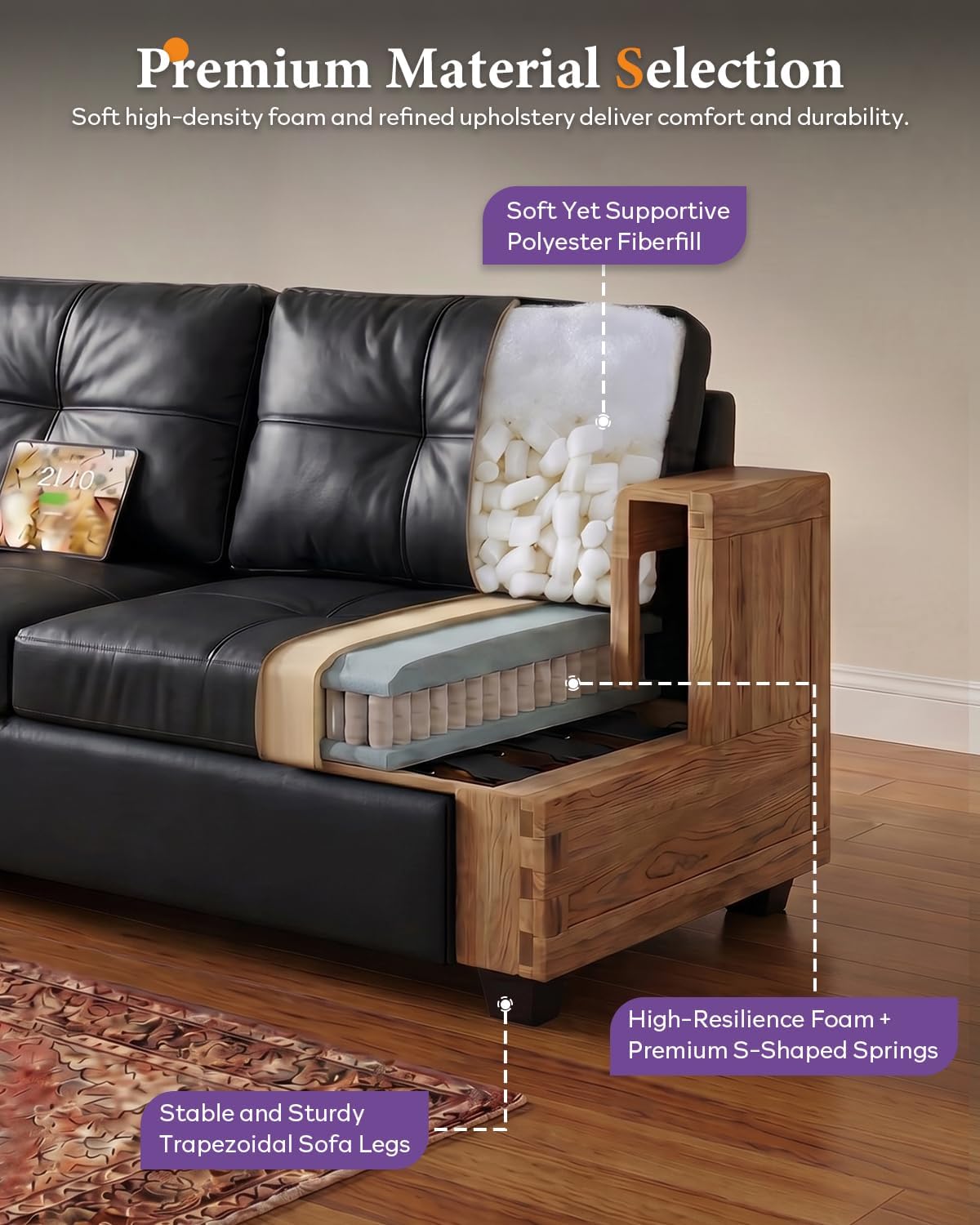 Faux Leather Sofa Set
