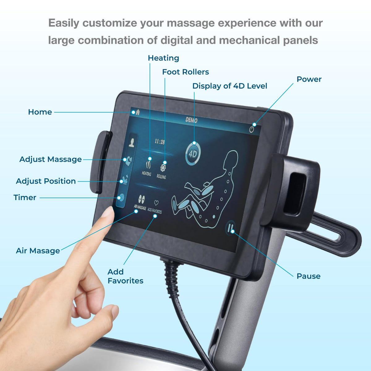 Black 4D Zero Gravity Massage Chair