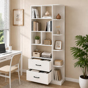 Corner Bookshelf with Drawers