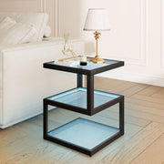 3-Tier Glass LED Side Table