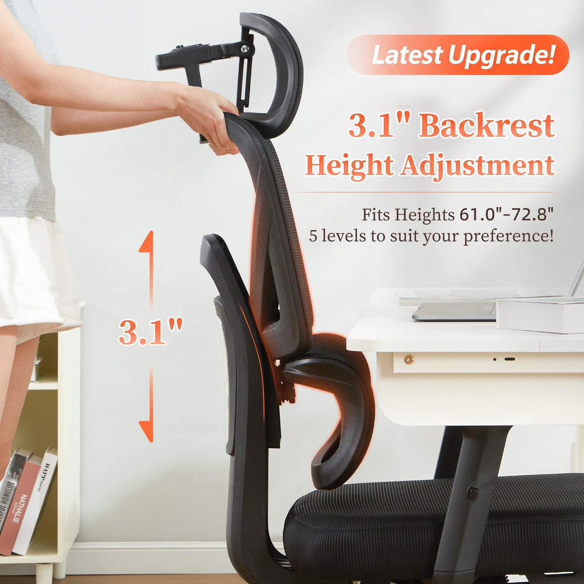 JOMEED Ergonomic Office Chair with Footrest, High Back Reclining Desk Chair