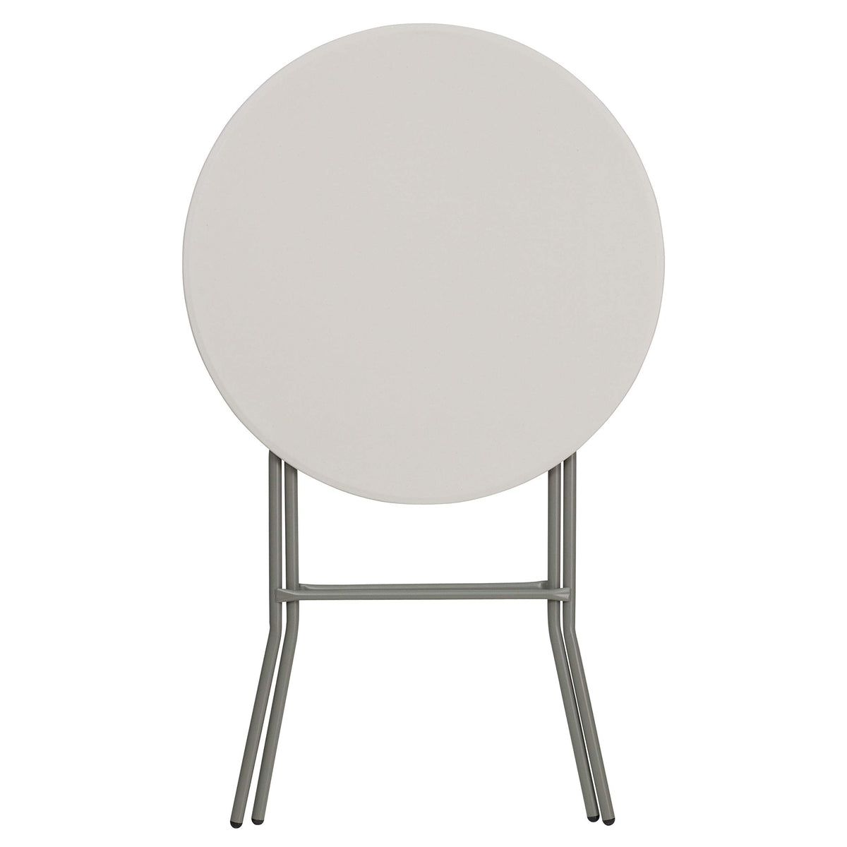 Flash Furniture 2.63 ft Plastic Round Folding Bar Table, Granite White
