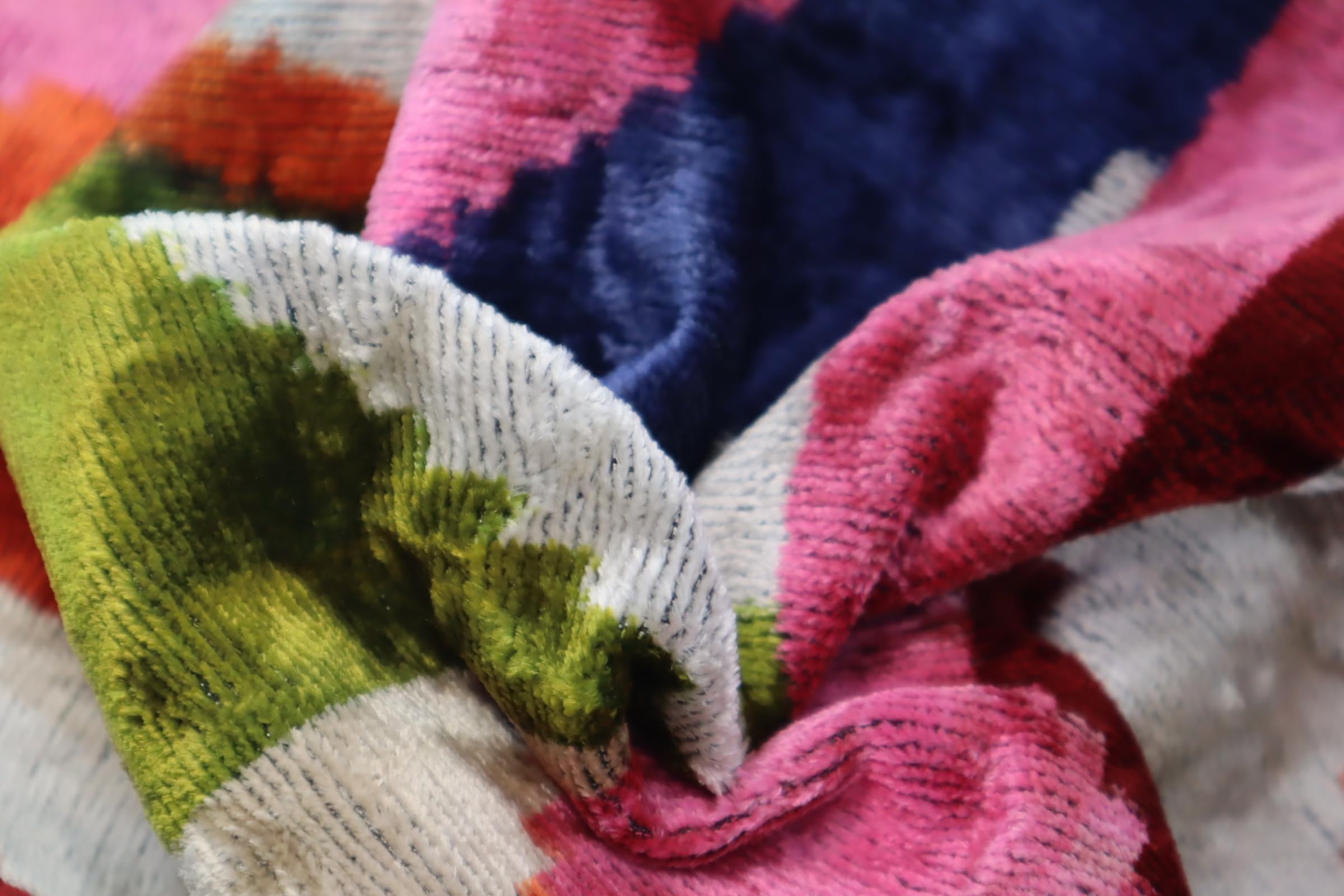 Silk Velvet Throw Pillow 16x24 – Bohemian Ikat, Down Feather Insert