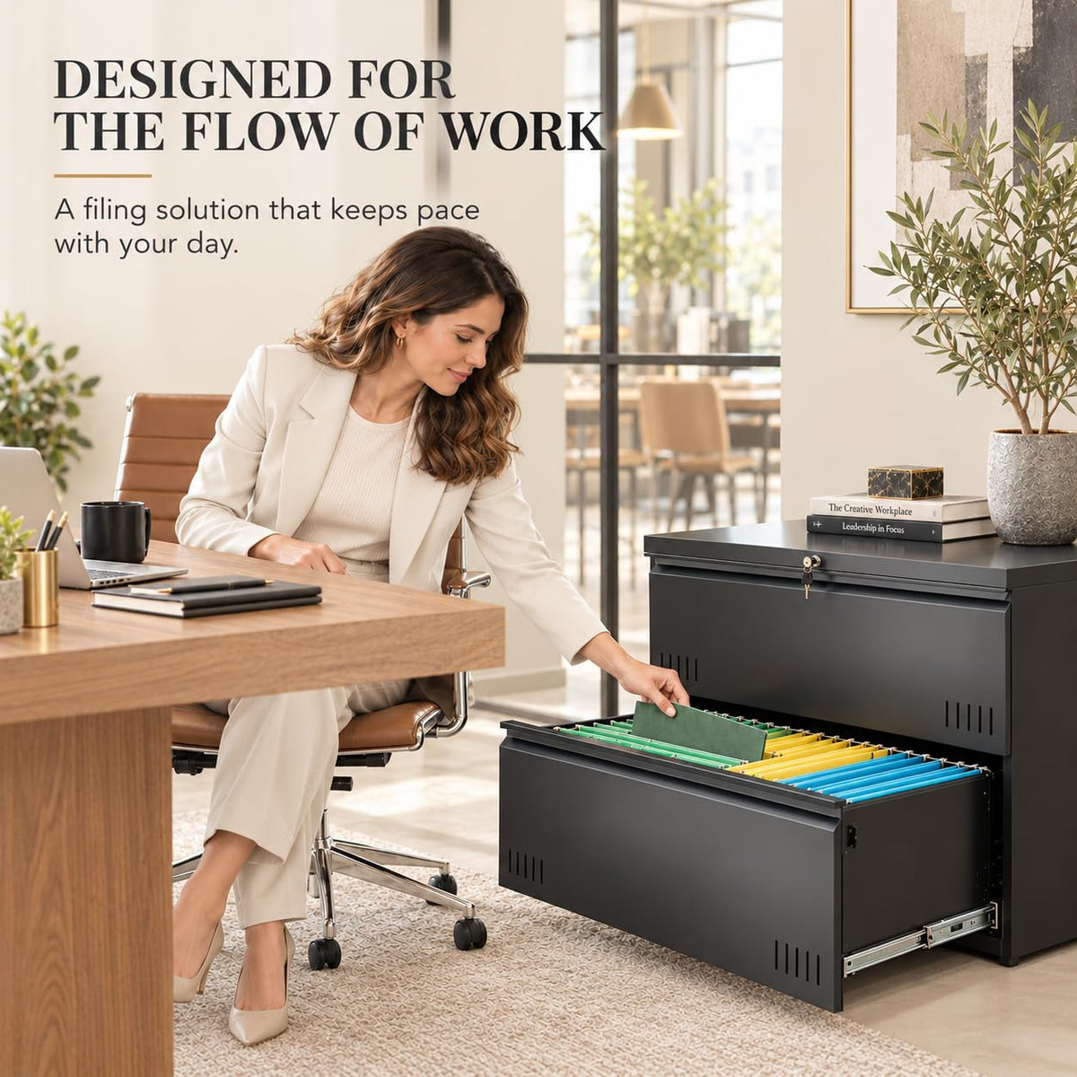 2-Drawer Locking Metal File Cabinet