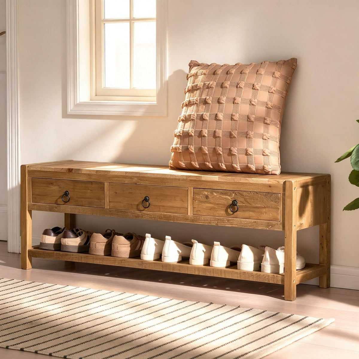 Reclaimed Wood Storage Bench