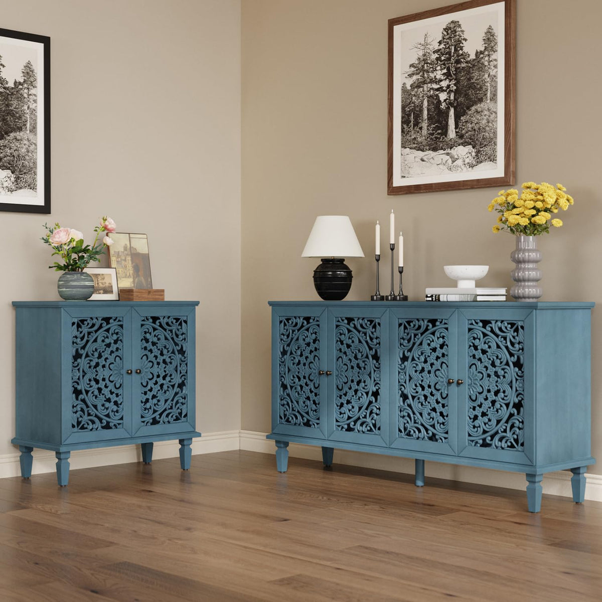 Carved 4-Door Sideboard