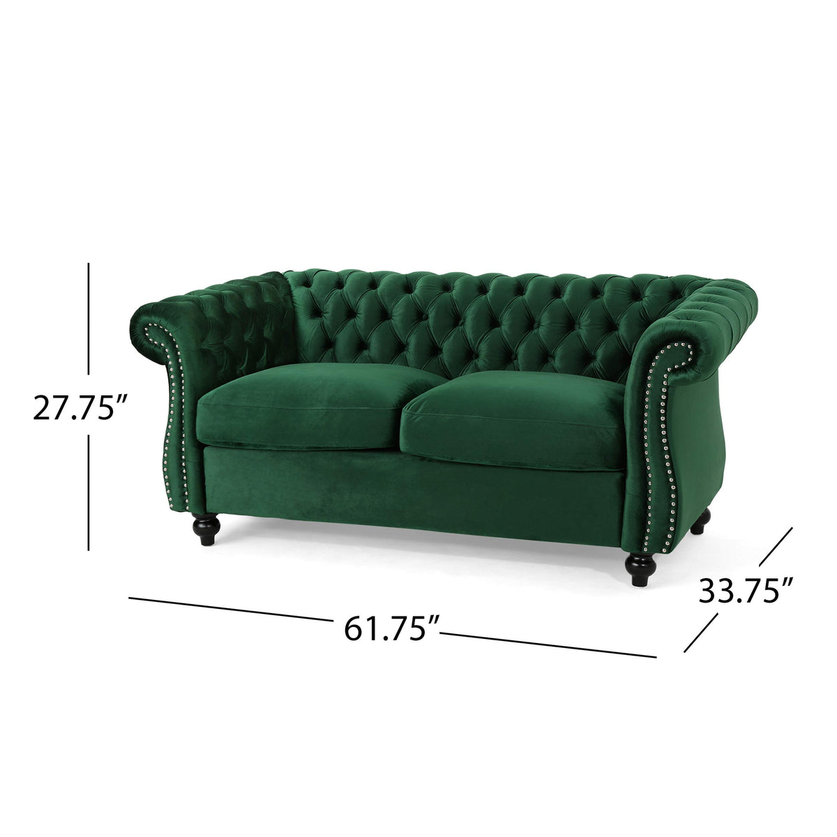 Velvet Chesterfield Loveseat