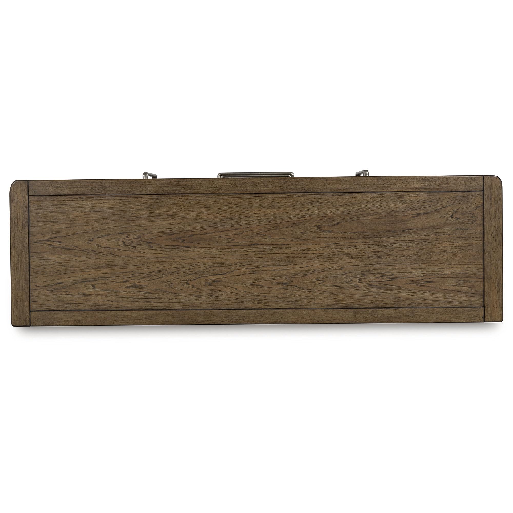Signature Design by Ashley Cabalynn Farmhouse Glazed 2-Door Dining Server with Adjustable Shelves and 3 Drawers, Light Brown