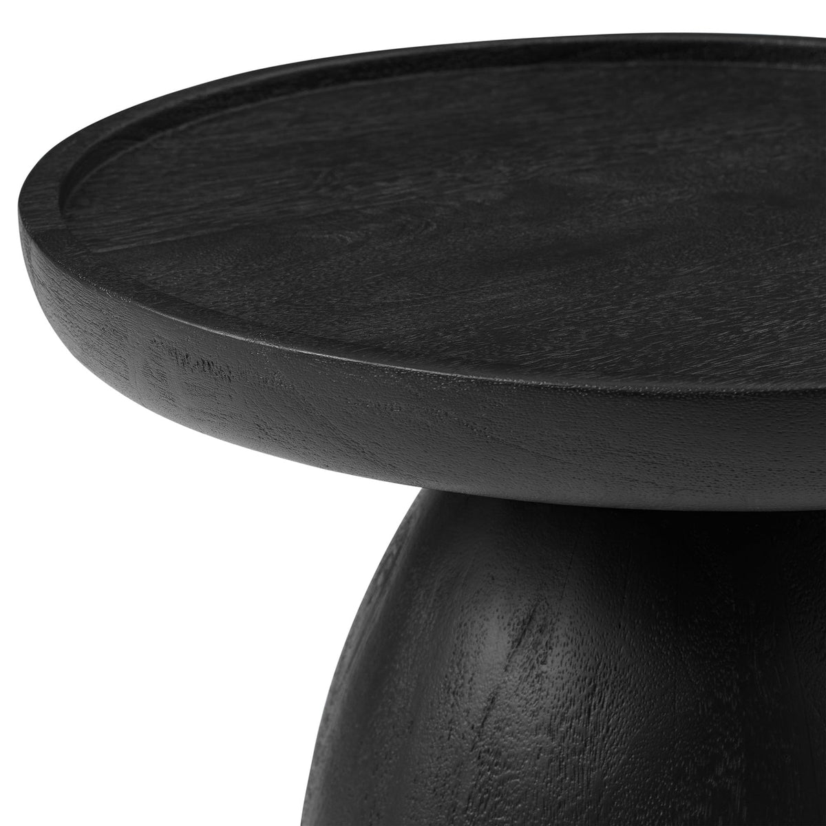Solid Mango Wood Drum Side Table