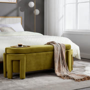 50" Upholstered Storage Bench with Oval Design