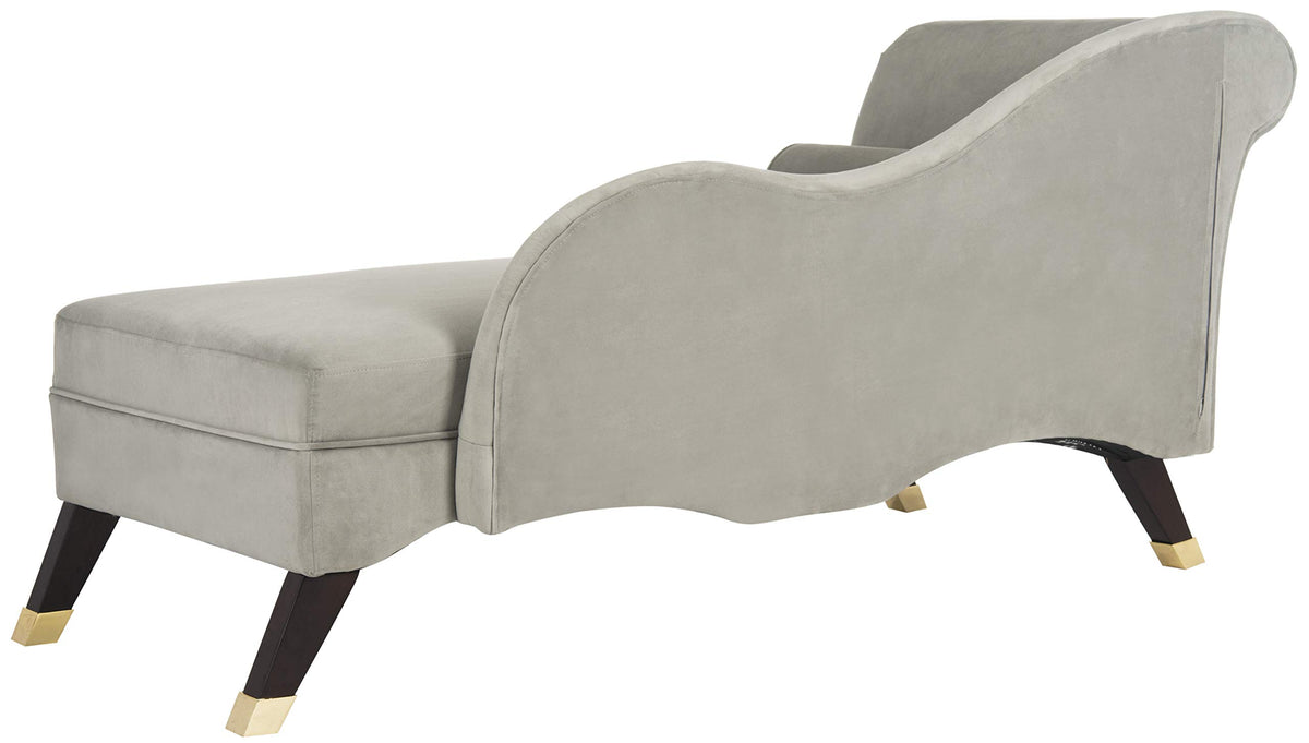 Grey Velvet Chaise Lounge